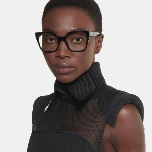 NEW FENDI EYEGLASSES FE50002I 001 WOMEN BLACK SQUARE EYEWEAR - Picture 1 of 4